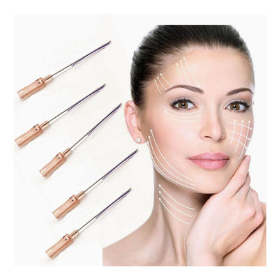 Téléchargement du visage V ligne Pdo fil de moulage de l'os de poisson18g 100mm 120mm fils de suture avec aiguille pour la mise en forme du visage Cog Mono