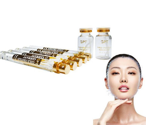 collagène facial de peptide de protéine d'or du sérum 5pcs filetant l'ascenseur
