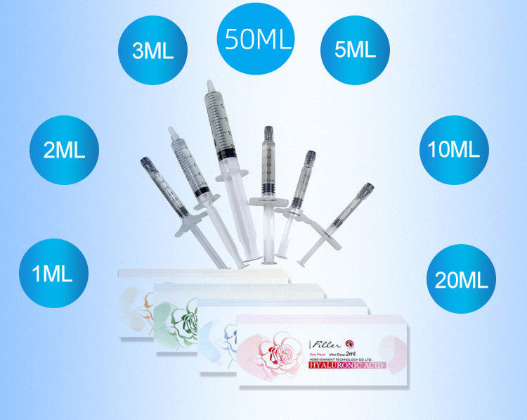 Acide hyaluronique Remplisseur cutané Rides éliminer 1 ml 2 ml 3 ml 5 ml 10 ml 20 ml 50 ml Remplisseur HA